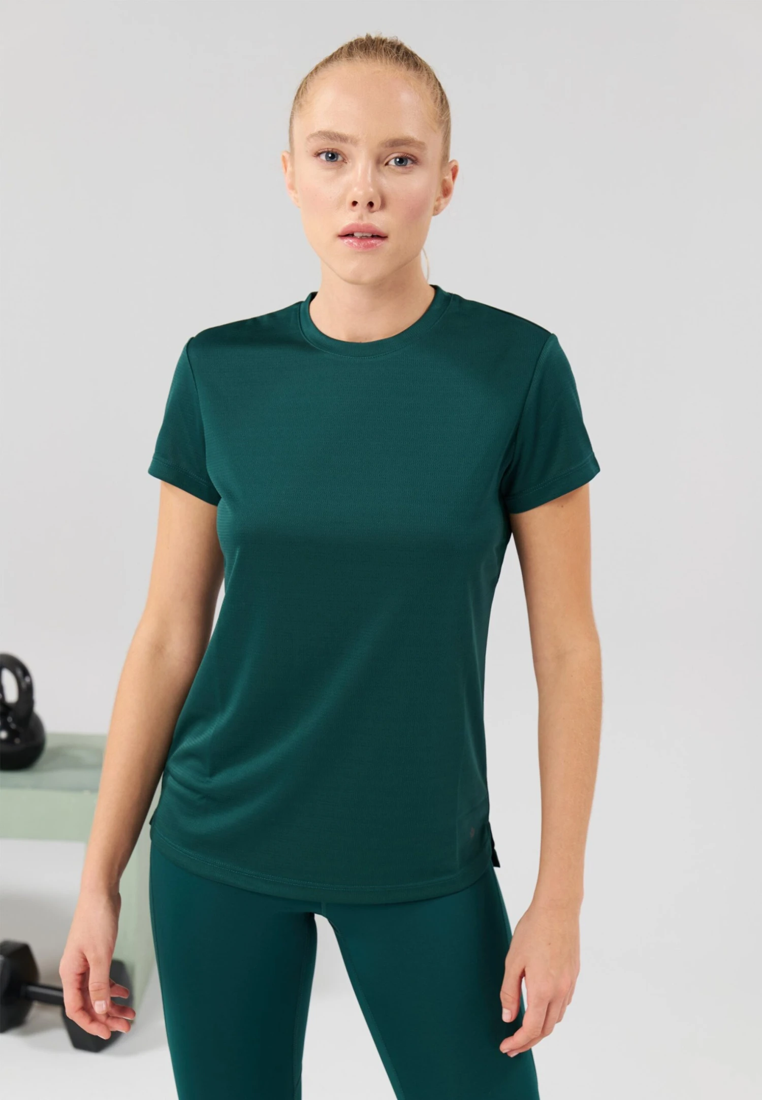 ESSENTIAL SHORT SLEEVE SPORTS T SHIRT WITH REFLECTIVE STRIP - T-shirt Basic - Mottled Dark Green 1 ESSENTIAL SHORT SLEEVE SPORTS T SHIRT WITH REFLECTIVE STRIP - T-shirt Basic - Mottled Dark Green