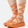 Even&Odd Sandalen Met Plateauzool - Orange