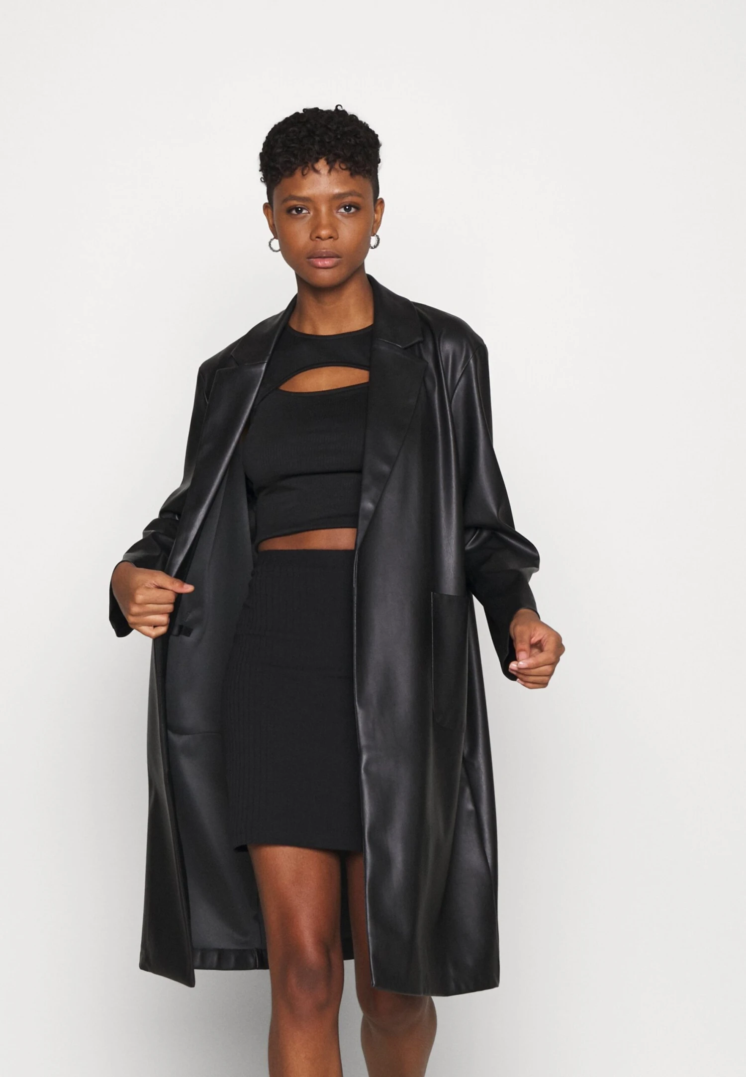 Even&Odd Basic Mini Ribbed Skirt - Kokerrok - Black 4 Even&Odd Basic Mini Ribbed Skirt - Kokerrok - Black - Afbeelding 4