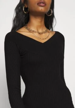V Ausschnitt Ripp Mini Bodycon Strickkleid - Etui-Jurk - Black 11 V Ausschnitt Ripp Mini Bodycon Strickkleid - Etui-Jurk - Black -Even and Odd Verkoopwinkel 3c3e46963b93497d9bf0fec0cb03fd50