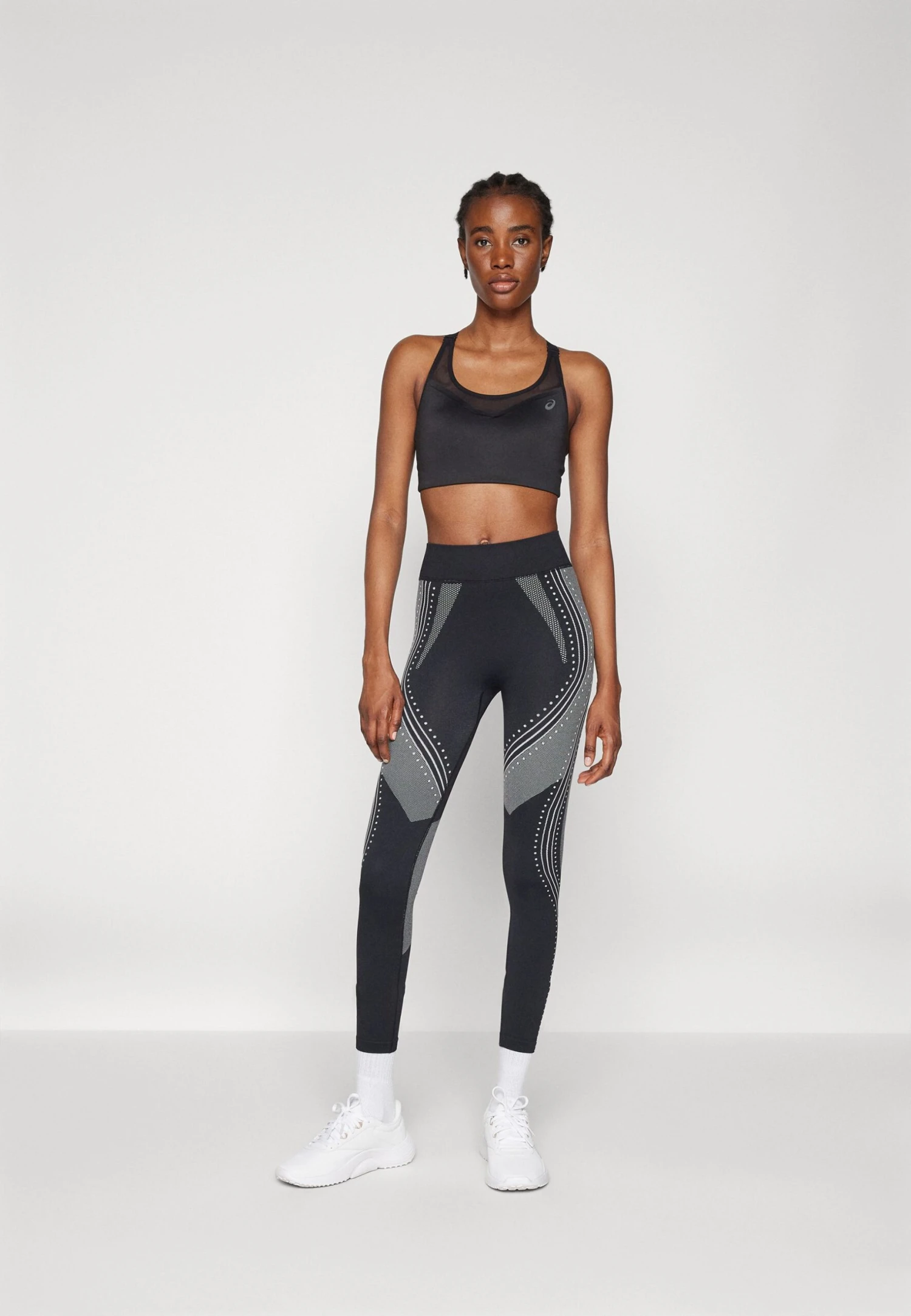 FULL LENGTH HIGH RISE SEAMLESS LEGGINGS WITH CONTRAST PATTERN - Tights - Black 2 FULL LENGTH HIGH RISE SEAMLESS LEGGINGS WITH CONTRAST PATTERN - Tights - Black - Afbeelding 2