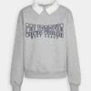 Even&Odd Poloneck With Collar And Embroidery - Sweater - Mottled Light Grey