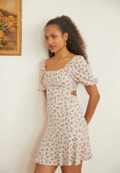 Even&Odd Jurk - Beige/Blue/Multi-Coloured