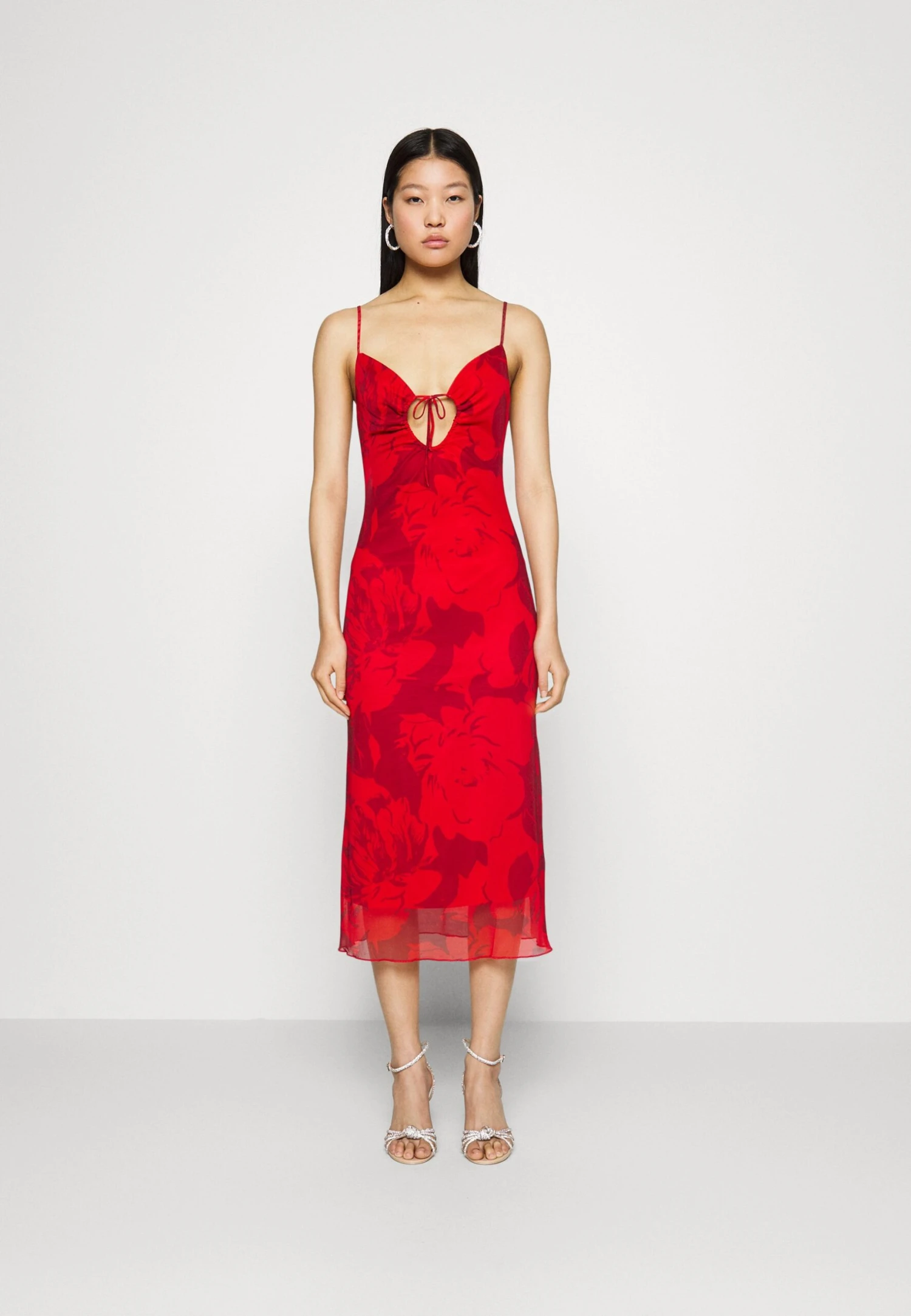Even&Odd Eo-Ss23-C083-Sj / Strappy All Over Mesh Midi Low V Neck Dress / 302 - Red_917 - Multi-Coloured - Jurk - 302 - Red_917 - Multi-Coloured 3 Even&Odd Eo-Ss23-C083-Sj / Strappy All Over Mesh Midi Low V Neck Dress / 302 - Red_917 - Multi-Coloured - Jurk - 302 - Red_917 - Multi-Coloured - Afbeelding 3