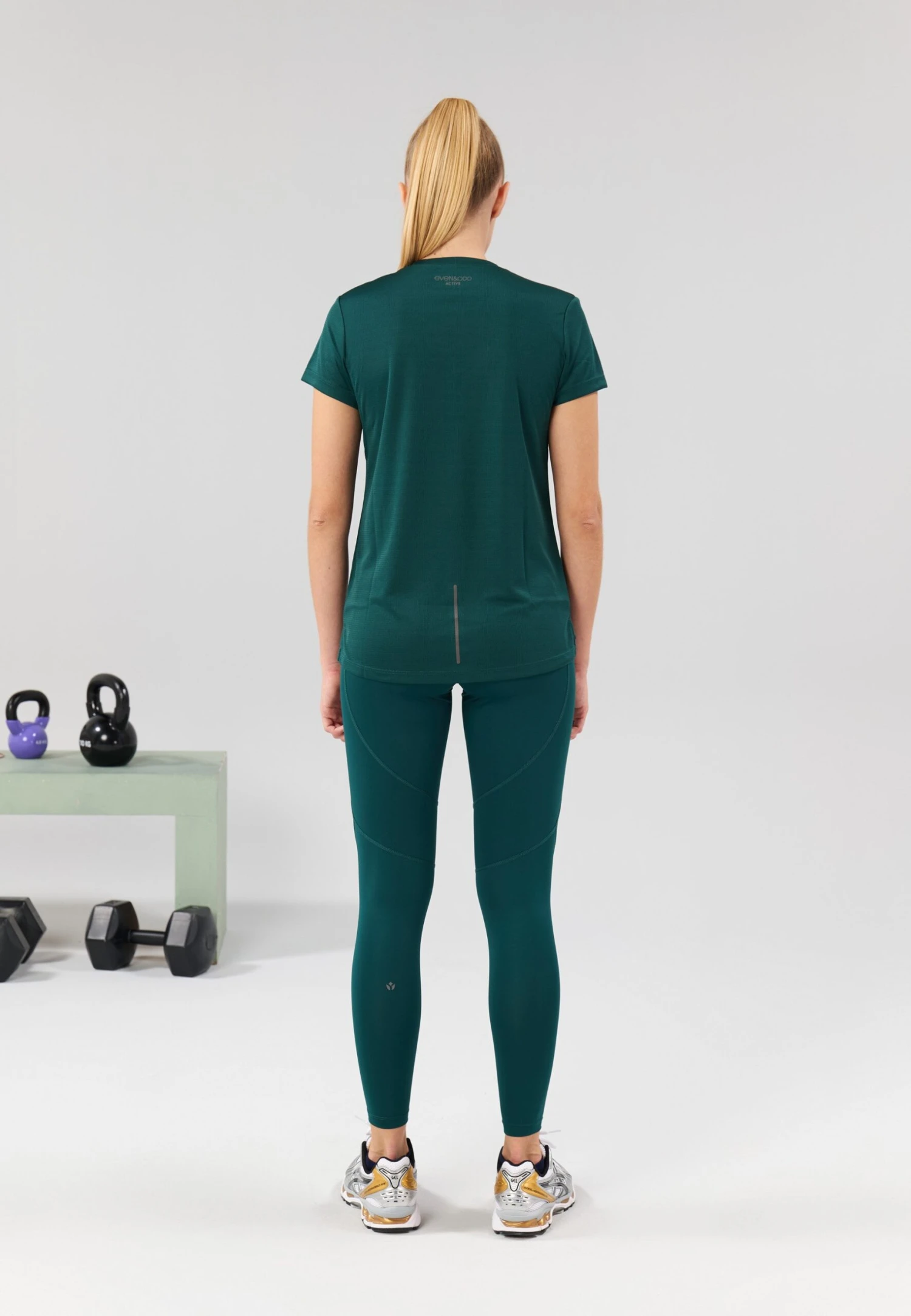 ESSENTIAL SHORT SLEEVE SPORTS T SHIRT WITH REFLECTIVE STRIP - T-shirt Basic - Mottled Dark Green 3 ESSENTIAL SHORT SLEEVE SPORTS T SHIRT WITH REFLECTIVE STRIP - T-shirt Basic - Mottled Dark Green - Afbeelding 3