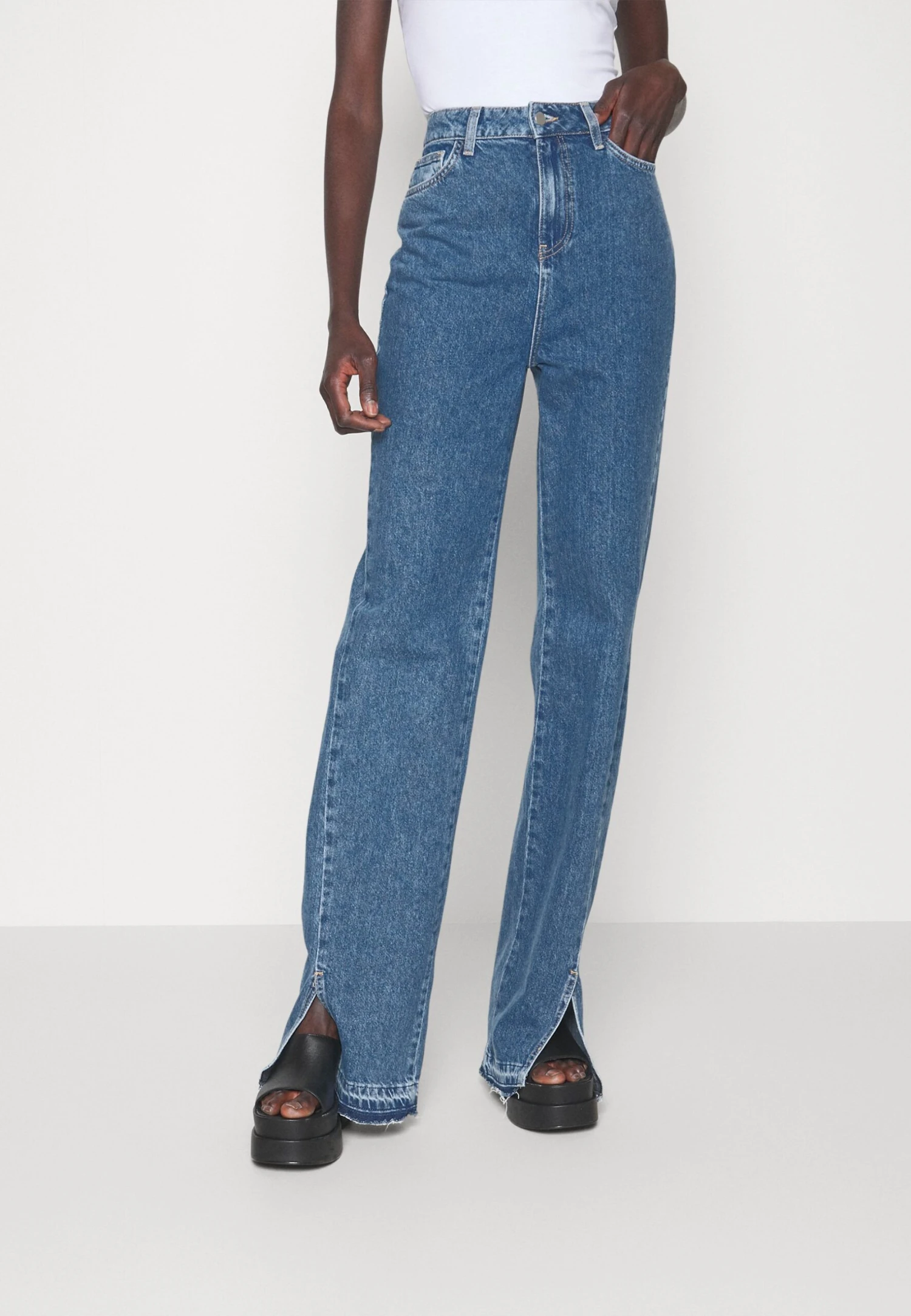 Straight Leg Jeans - Light Blue Denim 1 Straight Leg Jeans - Light Blue Denim